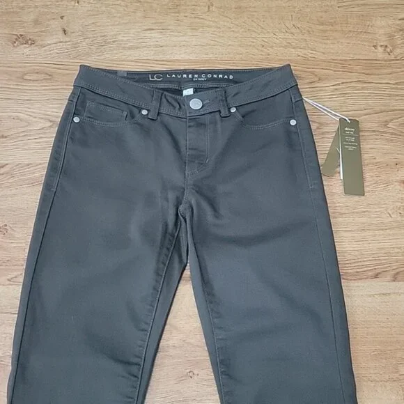 Lauren Conrad Green Skinny Pants Jeans Size 2 NWT - Picture 2 of 9